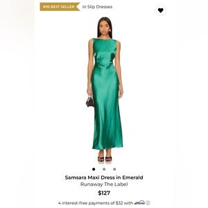 Revolve Emerald satin dress